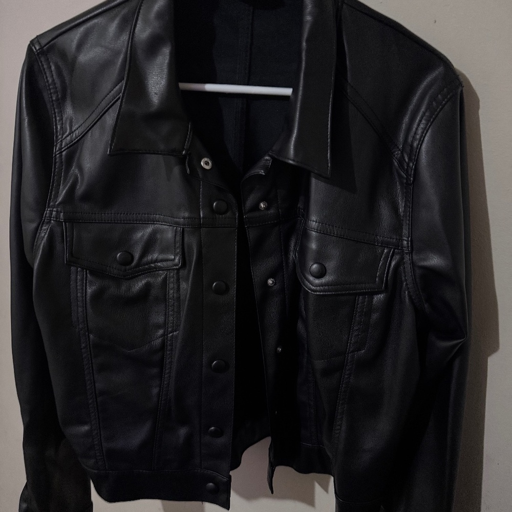 Leather Cropped Jacket